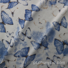 Bom design padrão de borboleta t/c 65/35 malha de troca de tecido de camiseta única para camiseta/blusas/vestido